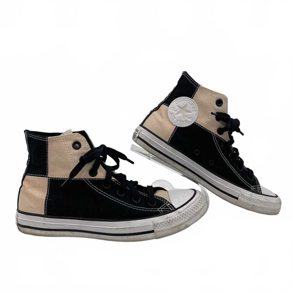 Converse Black Beige Patchwork High Top Sneakers | Womens 8